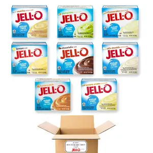 Jello Sugar Free Pudding Mix Instant - Dessert Flavor Variety Pack (8 Flavors) - Fat Free, Sugar Free Jello Pudding Mix & Pie Filling - Includes Cheesecake, Banana Cream, and more - By Dr. Variety