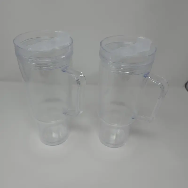 40 oz Acrylic Snow Globe Tumbler with Straw - Clear Plastic Travel Mug for Hot & Cold Beverages