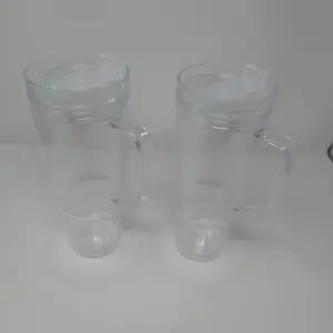 40 oz Acrylic Snow Globe Tumbler with Straw - Clear Plastic Travel Mug for Hot & Cold Beverages