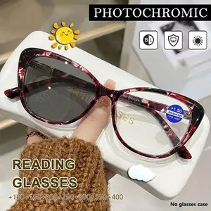 New Western style cat-eye fashion high-quality light luxury glasses, clear reading photochromic reading glasses for women, youthful and elegant minimalist desig,  1.0 to  4.0 diopters, suitable for daily computer office use, perfect gift for gifting