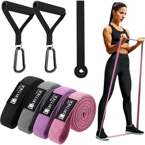 Resistance Bands with Handles,Pull up Bands Fabric Long Resistance Bands Set of 10 Long Workout Bands with Door Anchor, Handles, Exercise Bands for Working Out, Weight Training CORTNOE