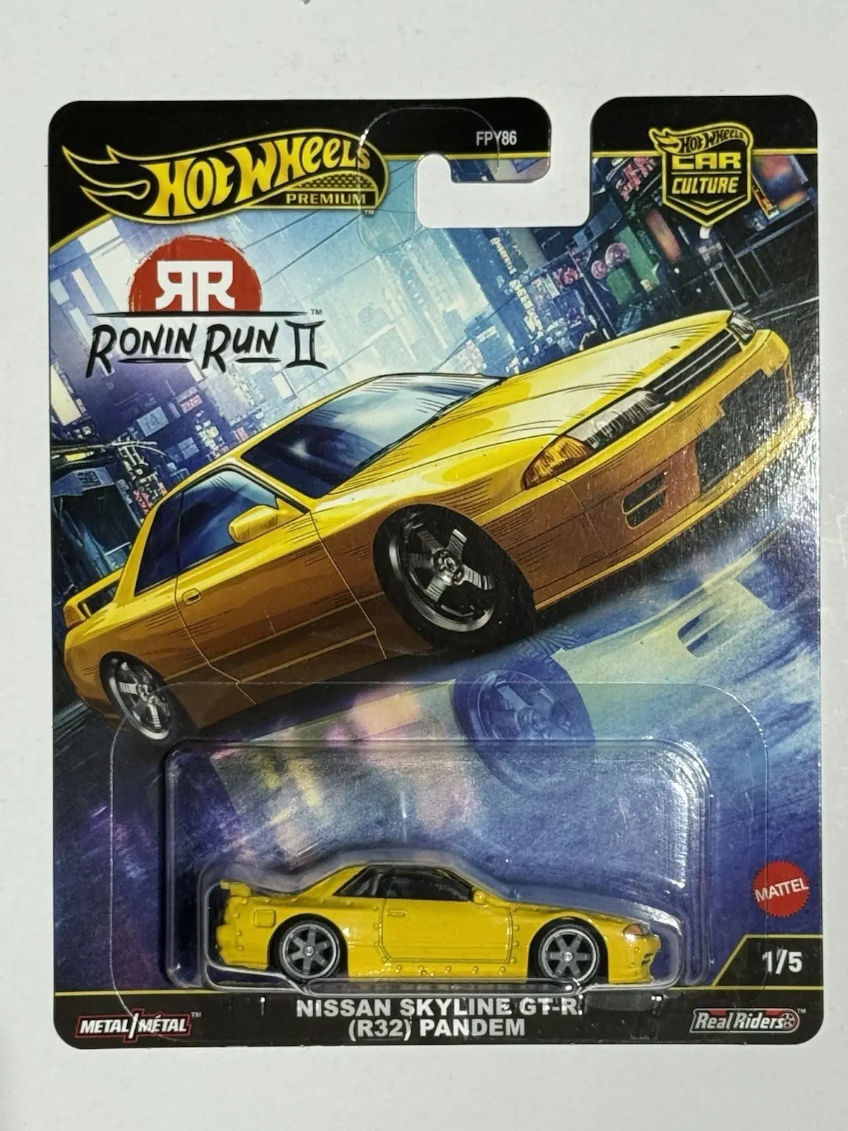 New HOT WHEELS PREMIUM 2025 Ronin Run II 1/5 Nissan Skyline GT-R R32 Pandem Collector's Edition Die-Cast Friction Vehicle - Model Cars for 6-8 Years, Miniature Racing Models (In Hand)