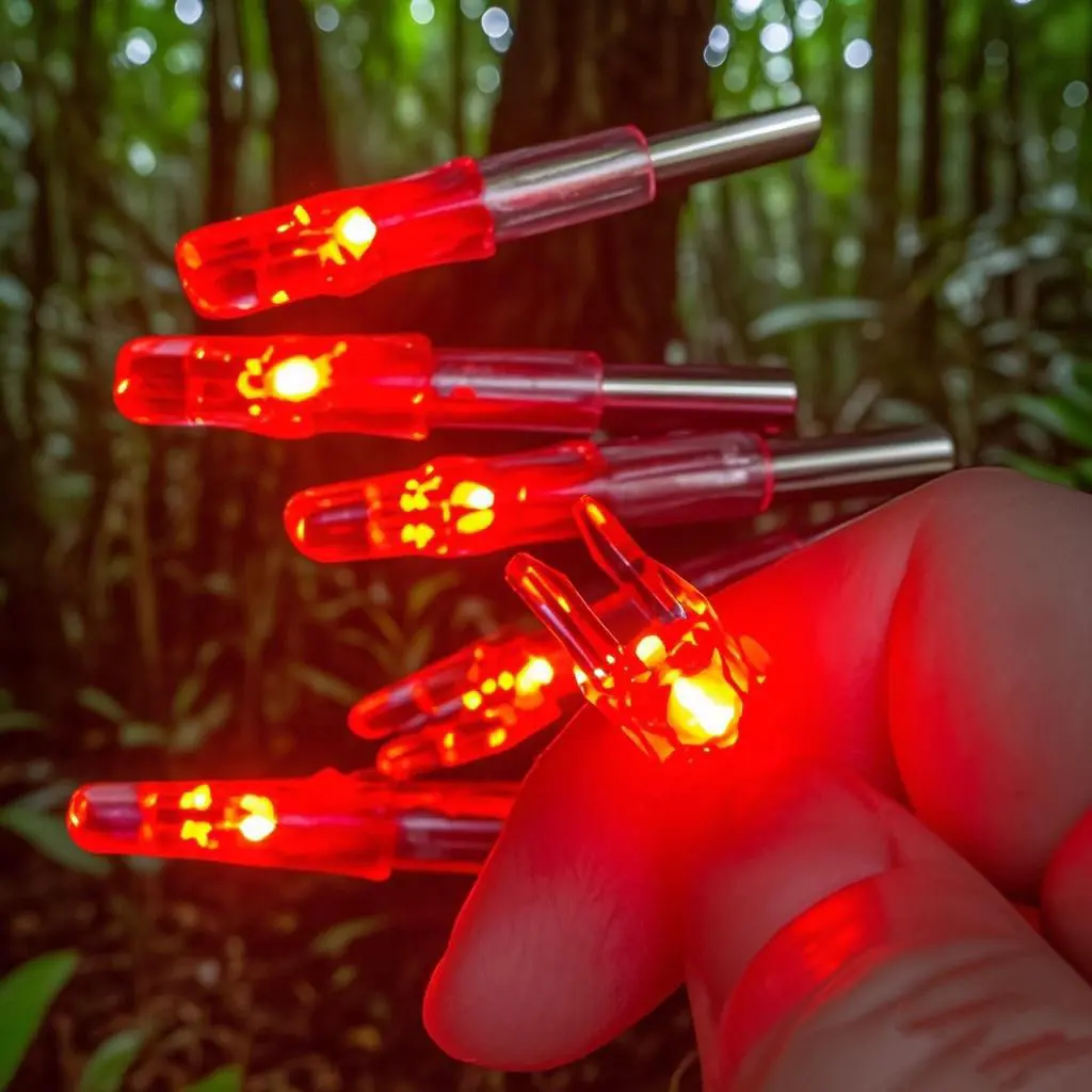 6pcs/12pcs S Led Lighted Nocks Fit for 0.209''/5.3mm  .244"/6.2mm Inside Diameter Shaft Arrow Archery (Red)
