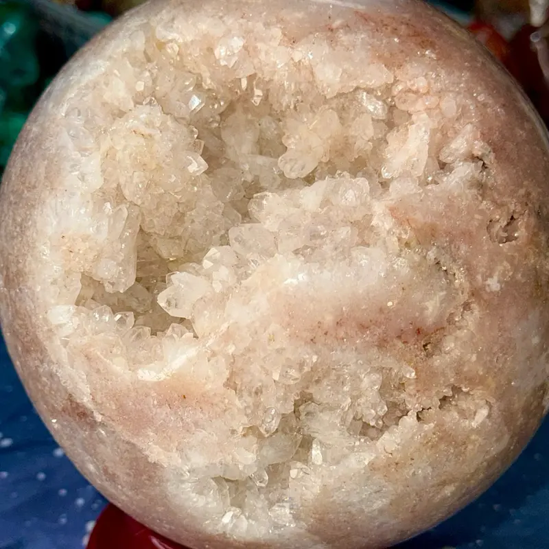 Giant Druzy Pink Amethyst Sphere