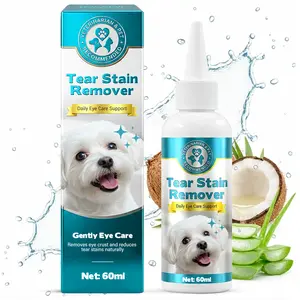 Natural Tear Stain Remover for Dogs & Cats – Gentle Daily Eye Care Solution to Reduce Discoloration & Remove Eye Crust – Veterinarian-Recommended Formula with Chamomile, Aloe & Witch Hazel – Safe for Sensitive Eyes – 60ml