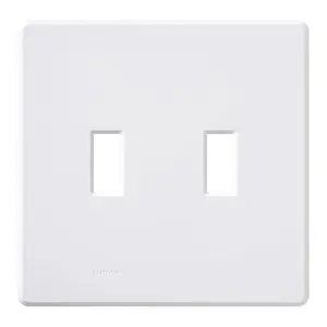 Lutron FG-2-WH Fassada Standard 2-Gang Toggle Wall Plate, White