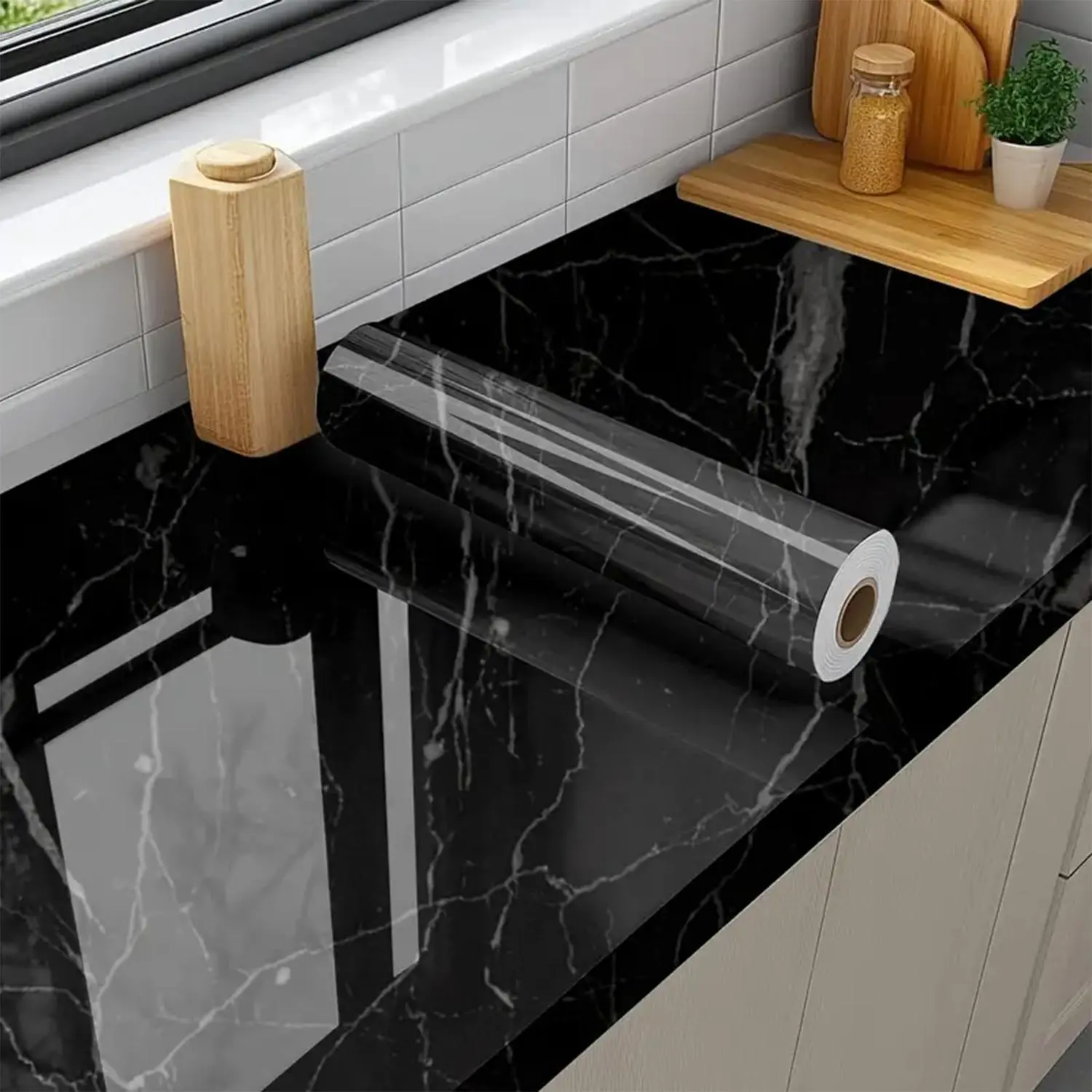 Peel and Stick Marble Pattern Wallpaper, Waterproof Self Adhesive and Oil Resistant Vinyl Decor, Ideal for Kitchen Countertops, Cabinets and Interior Walls, Self Adhesive PVC