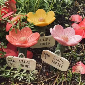 1 Pack Bee & Butterfly Water Feeder - Resin Insect Drinker Style, Decorative Outdoor Garden Station, Perfect Tool for Attracting Pollinators & Wild Bees