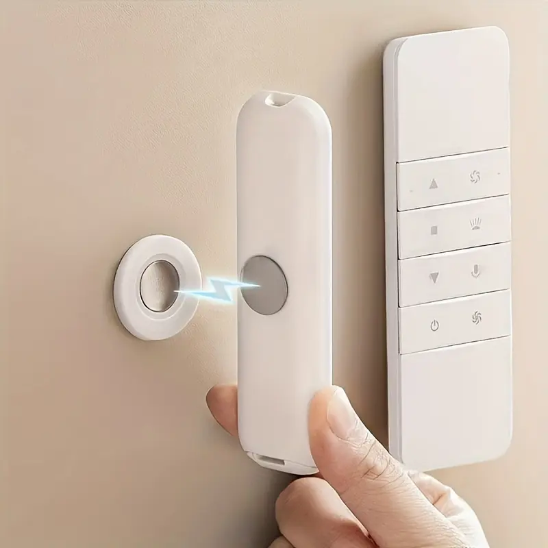 Easy-Install Magnetic Remote Control Holders - No-Drill Wall Mount For Tv & Air Conditioner Remotes, Contemporary Style Storage Hooks, Punch Free Organizer