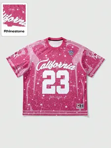 Sequin Starry Sky Sports Jersey, Athletic T Shirt, Vibrant Design for Music Festivals, Street Culture Events, Trendy Parties, Eye-Catching Style