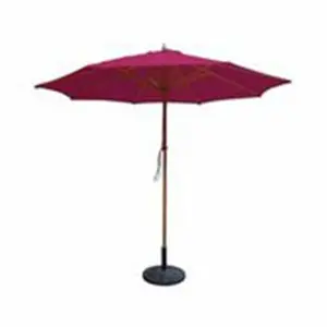 9 Ft. Wood Market Umbrella - Burgundy