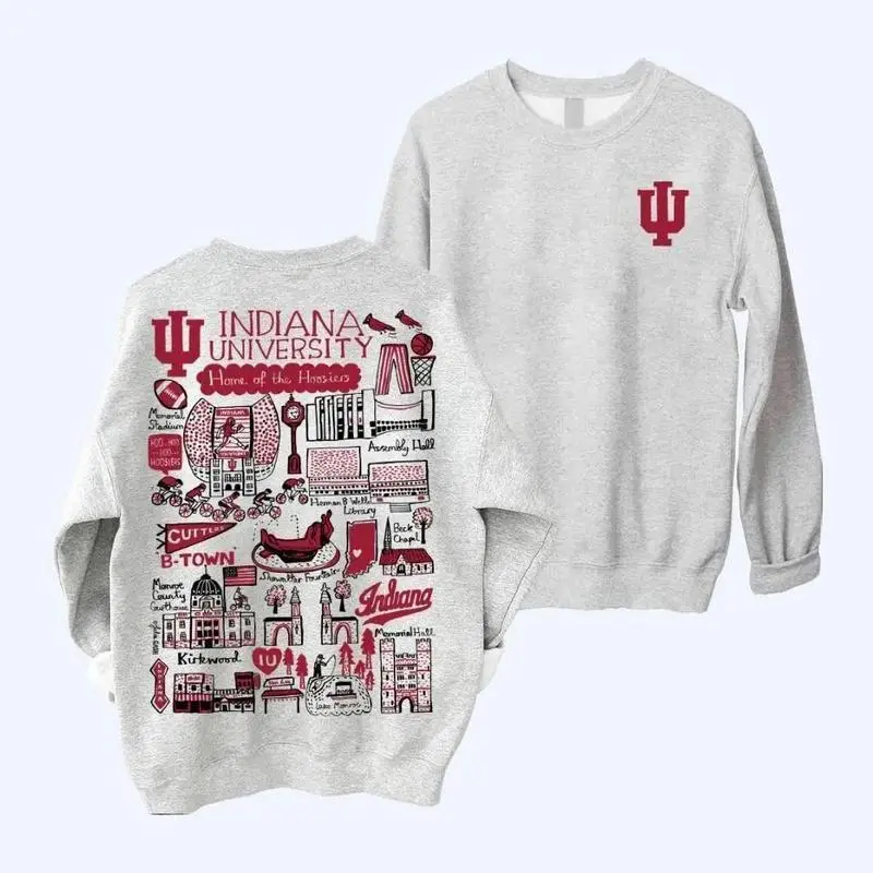 Indiana University College Sweatshirt - Bloomington Campus-Inspired Crewneck, Football Fan Apparel