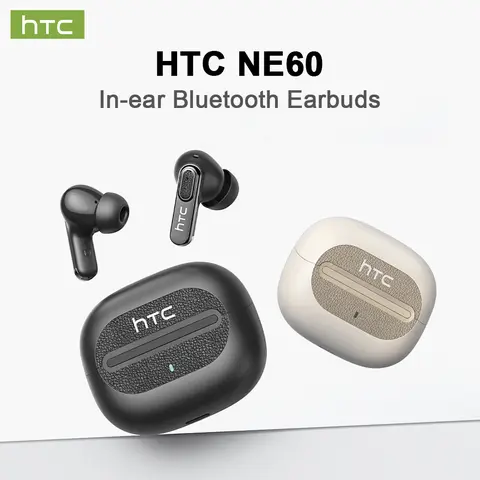 HTC NE60 TWS True Wireless In-Ear Headphones, Bluetooth 6.0 Wireless Earbuds with Noise Cancellation, IPX5 Waterproof, Built-in Microphone, Remote Control, TWS Pairing, Both Ears Sync, Easy Carry for Sports & Office, Compatible with Mobile, PC & Laptop