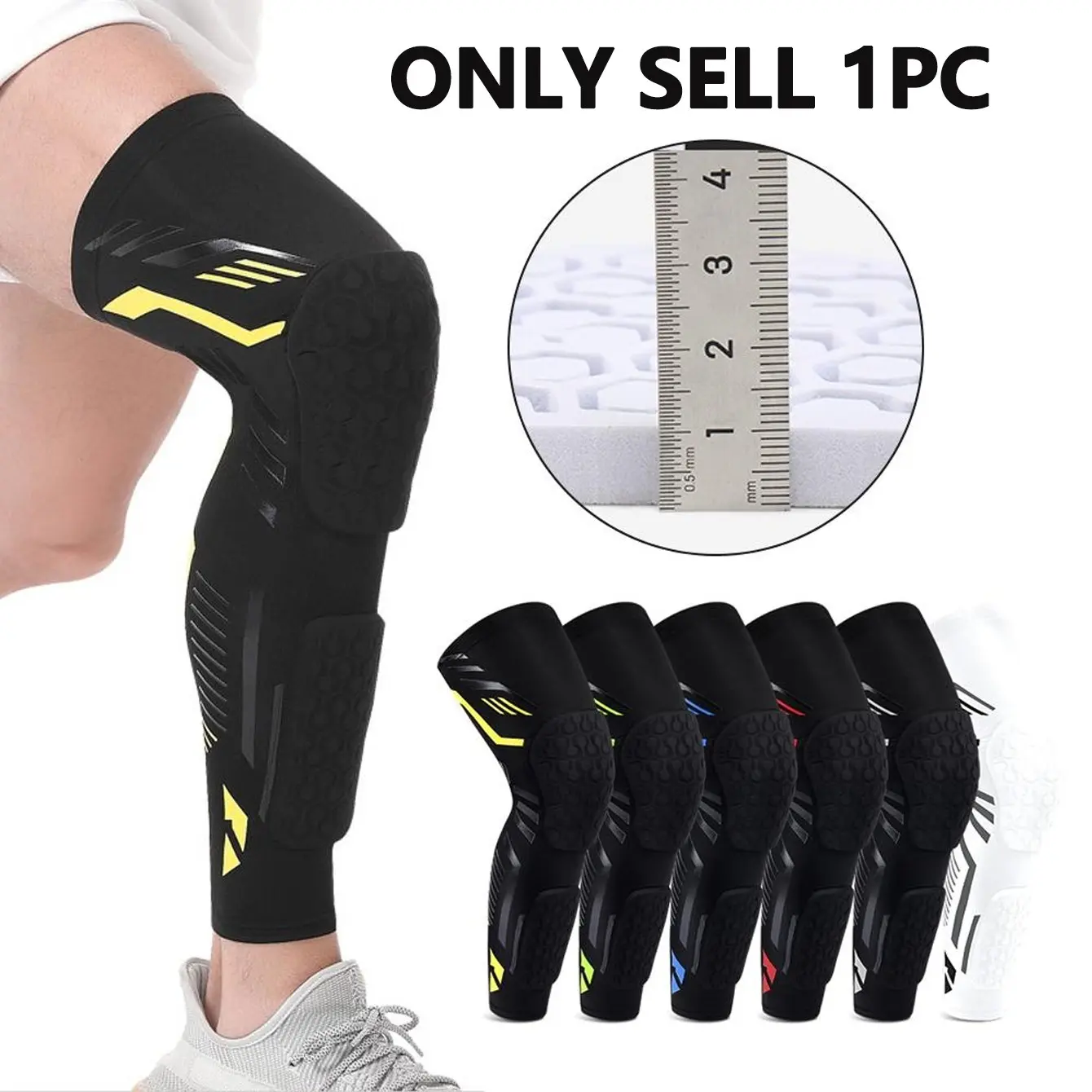 Knee Brace Compression Sleeve, Knee Compression Wrap for Youth Sports, Anti-Collision Knee Pad & Calf Support, Ideal for Soccer Basketball Running Baseball, Football Gear, Knee Wraps, Knee Sleeves