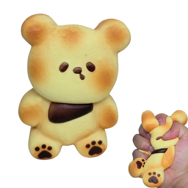 Teddy Bear Squishy Bread Scented Foam Texture Toy Cute and Soft Design for Kids and Adults Adorable and Slow Rising Stress Relief Fidget Toy rise kawaii sensory fidget toy