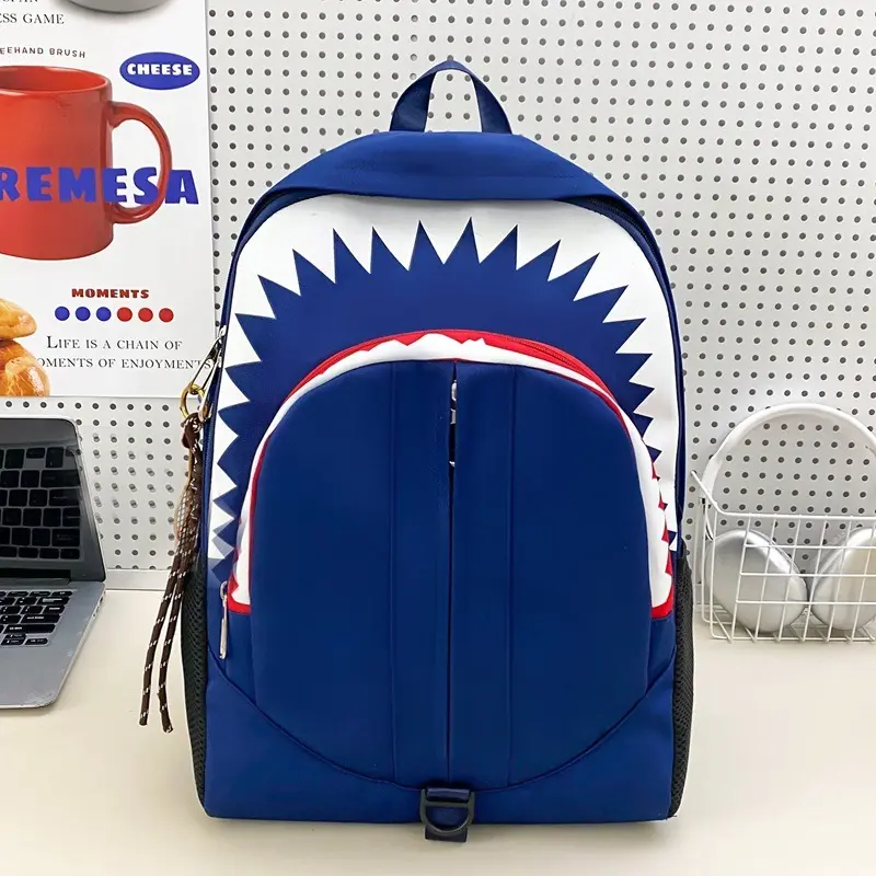 Solid Red Design Backpack Fashion Multi Pocket Storage Backpack
