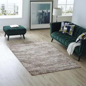 Modway Darja Distressed Rustic Modern 5x8 Area Rug in Light and Dark Tan