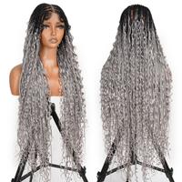 #OT1B/Gray Boho Braided Wig