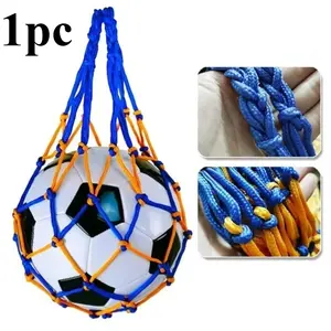 1count Ball Net Bag Basketball Tote Bag Youth Football Net Outdoor Sports Nylon Mesh Storage Ball Type Thickened Net Bag Ball Calcio
