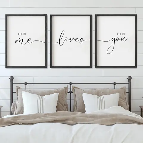 Farmhouse 3-Piece Lightweight Wood Frame Sign Hanging Set (11x14 in) - Easy-Install Neutral Inspirational Rectangular Wall Art, Love Message Artwork, Modern Home Decor, Father's Day & New Year Gift Idea, Set of 3 Decor