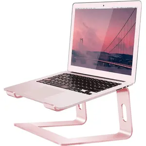 Z-CPS12  Laptop Stand Aluminum Laptop Riser Compatible with Mac MacBook Air Pro 10 to 15.6 Inch Notebook Computer, Ergonomic Elevator Holder (Pink)