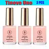 Tinovo Uno Get Strong Blush Pink Keratin + Calcium Infused Nail Strengthener (3x12ml/0.4 fl oz), Natural Alcohol-Free Calcium Protein Quick Dry Base Coat, Brittle Nail Repair & Growth Oil