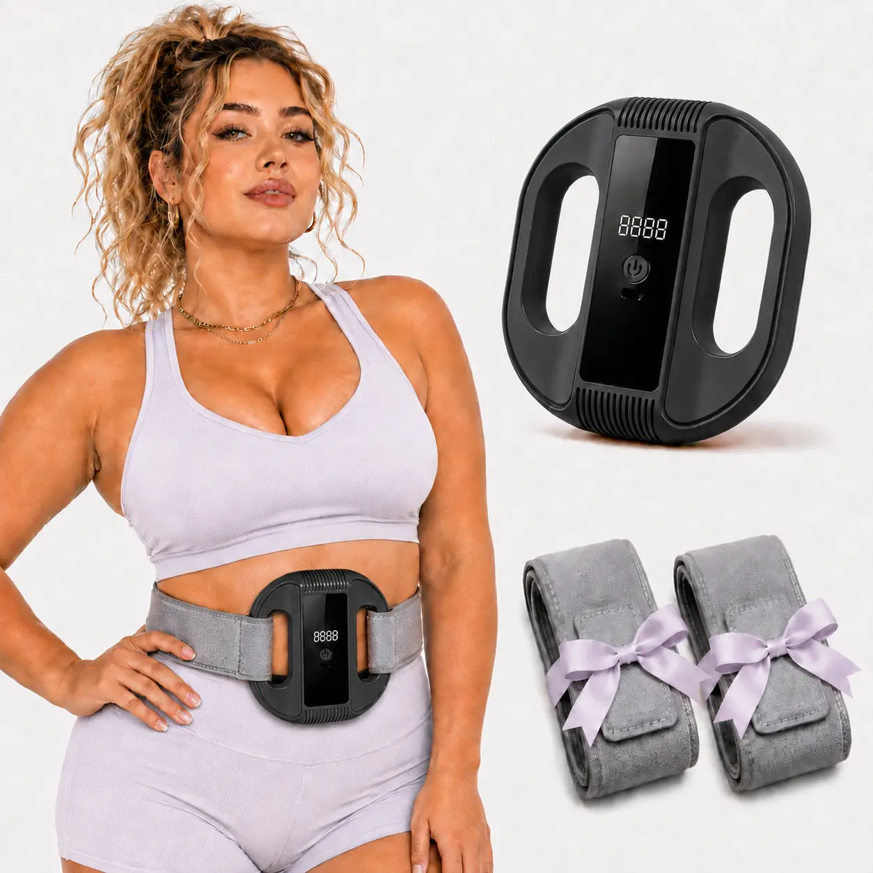 Wearable Massager with 15 Speed Levels for Fascia Recovery After Workouts, Hands-Free Massage Ring for Shoulders, Arms, Calves, Waist, Back and Abdomen
