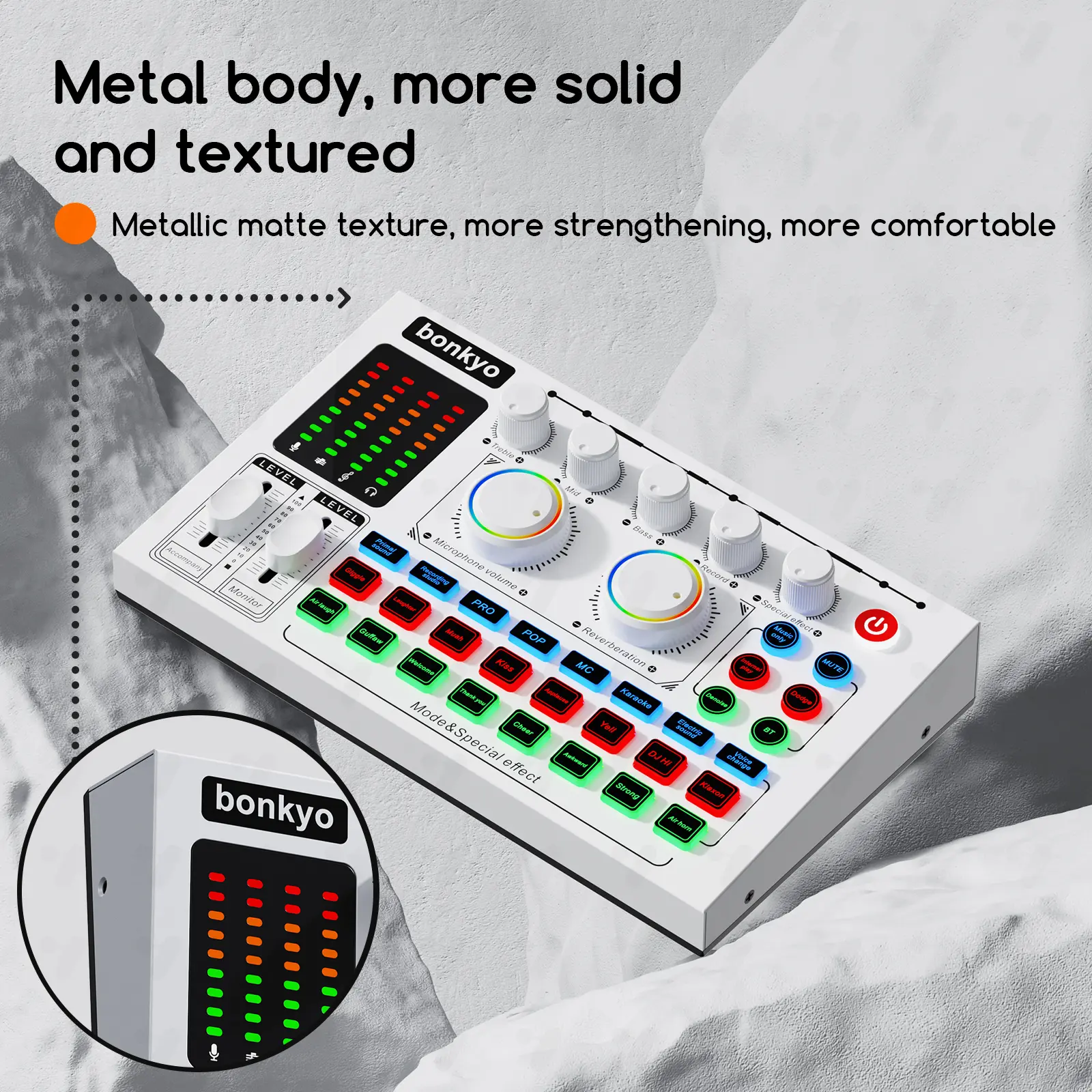 Bonkyo Sound card Set F999MAX+M998Mic, DJ Mixer, Seamless