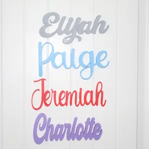 CUSTOM NAME DOOR SIGNS Personalized Name Display Elijah Paige Jeremiah Charlotte in Colorful Script Hanging Decor Easy to Use Stylish for Any Room