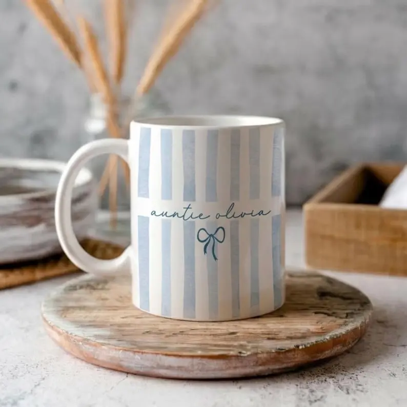 Personalized Auntie Mug, Custom Name Auntie Mug, Baby Announcement Gift for New Aunt