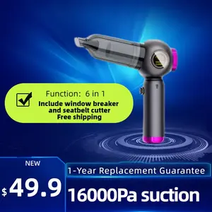 16000Pa Car Vacuum Portable Cordless,  Suction, 10 in 1 Mini Handheld Vacuum Cleaner, Ultra Lightweight, Compact Rechargeable Dust Buster Hand Vacuum, for Car Interior, Home, Pet Hair, Camping