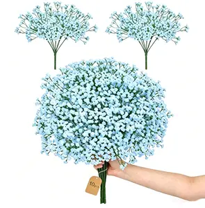 10-Pack Realistic Silk Starry Sky Artificial Bouquets - Durable, Low-Maintenance Decorative Flowers, Photo Prop, Ceramic Complement for Home Wedding Desktop Decor, Ideal Gift for Home Supplies Enthusiasts