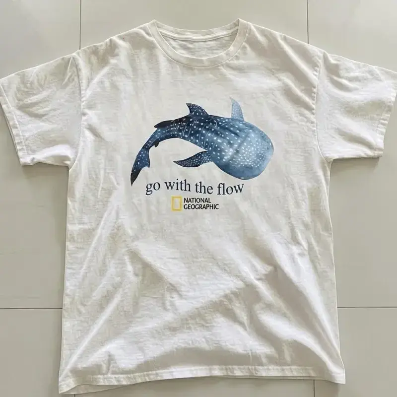 National Geographic “Go with the flow” White T-shir