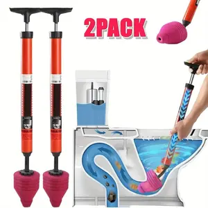 High Pressure Toilet Unblock a Shot, 2025 New Toilet Plunger Kit, High Pressure Shot Toilet Pipe Plunger Air Drain Clog Remover Tool for Bathroom Kitchen (2pcs)