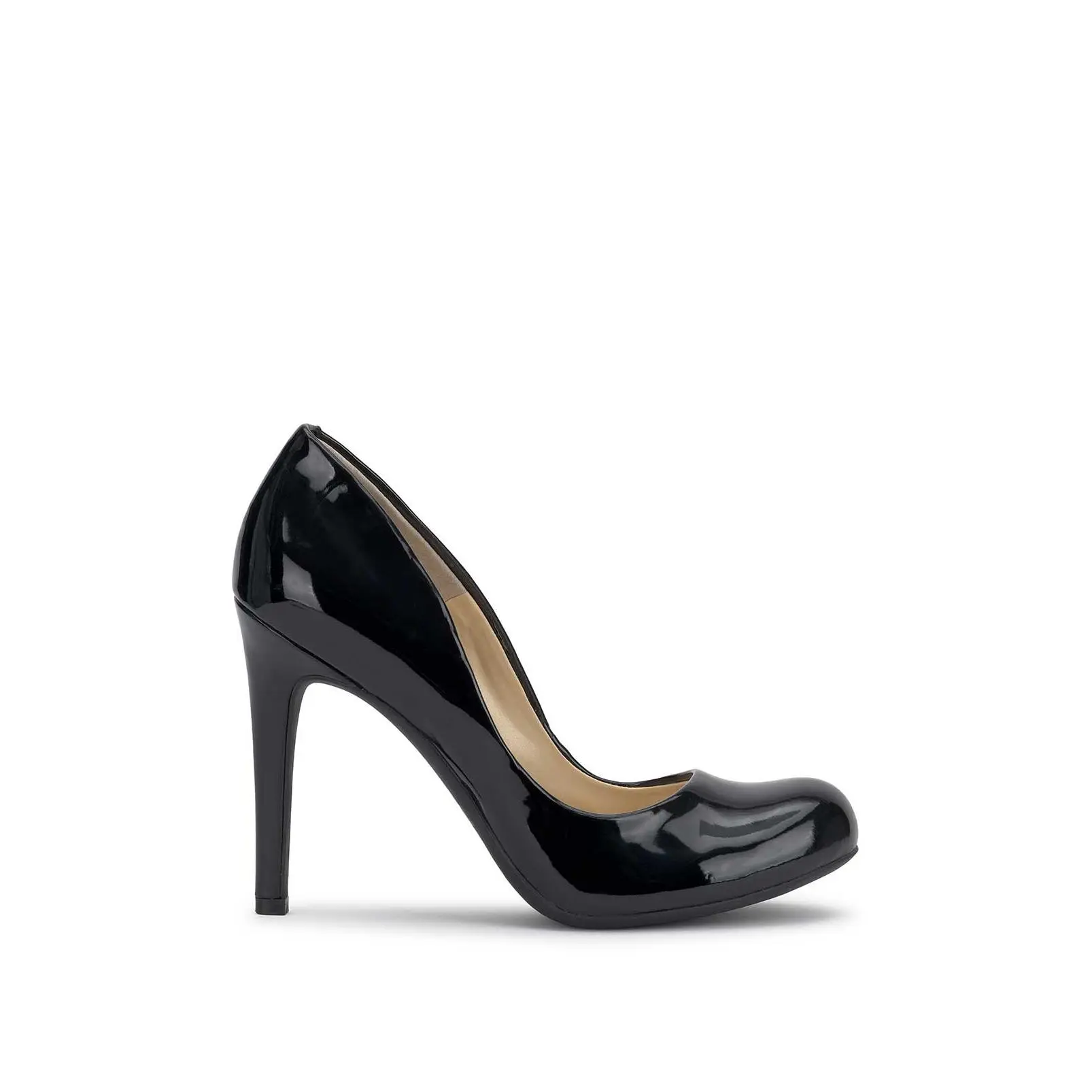 Calie Pump in Black Patent - High Heel Shoes, Stylish Footwear for Fashion, Classy Design, Walking Shoes