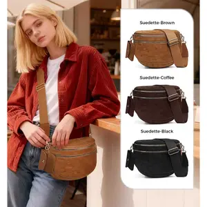 Women's Fashion Solid Color Suede Design Crossbody Bag, Unique Denim Style Checkerboard Pattern Crossbody Bag, with Adjustable Shoulder Strap and Coin Purse, Fashionable Commuting Lightweight Women's Shoulder Bag, All-Season Versatile, YM64