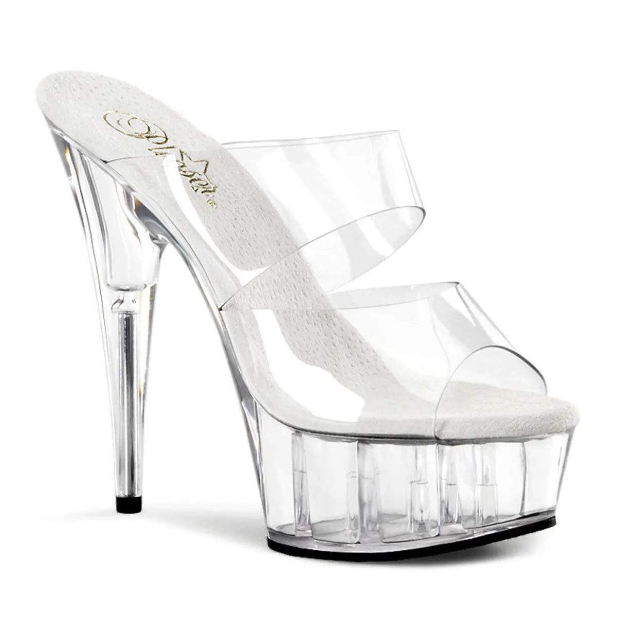 6 Inch Heel DELIGHT-602 Clear 6 Inch Heel DELIGHT-602 Clear