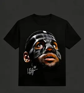 Retro Graphic 90s T-Shirt For Men LJ23 - Exclusive Merchandising Jumbo Round Neck, Short Sleeves, One-Face Print, Vintage Clothing For Basketball Fans, Comfortable And Stylish Sports T-Shirt With Impact Design. James Style 'The Last Dance'! Easter Gifts