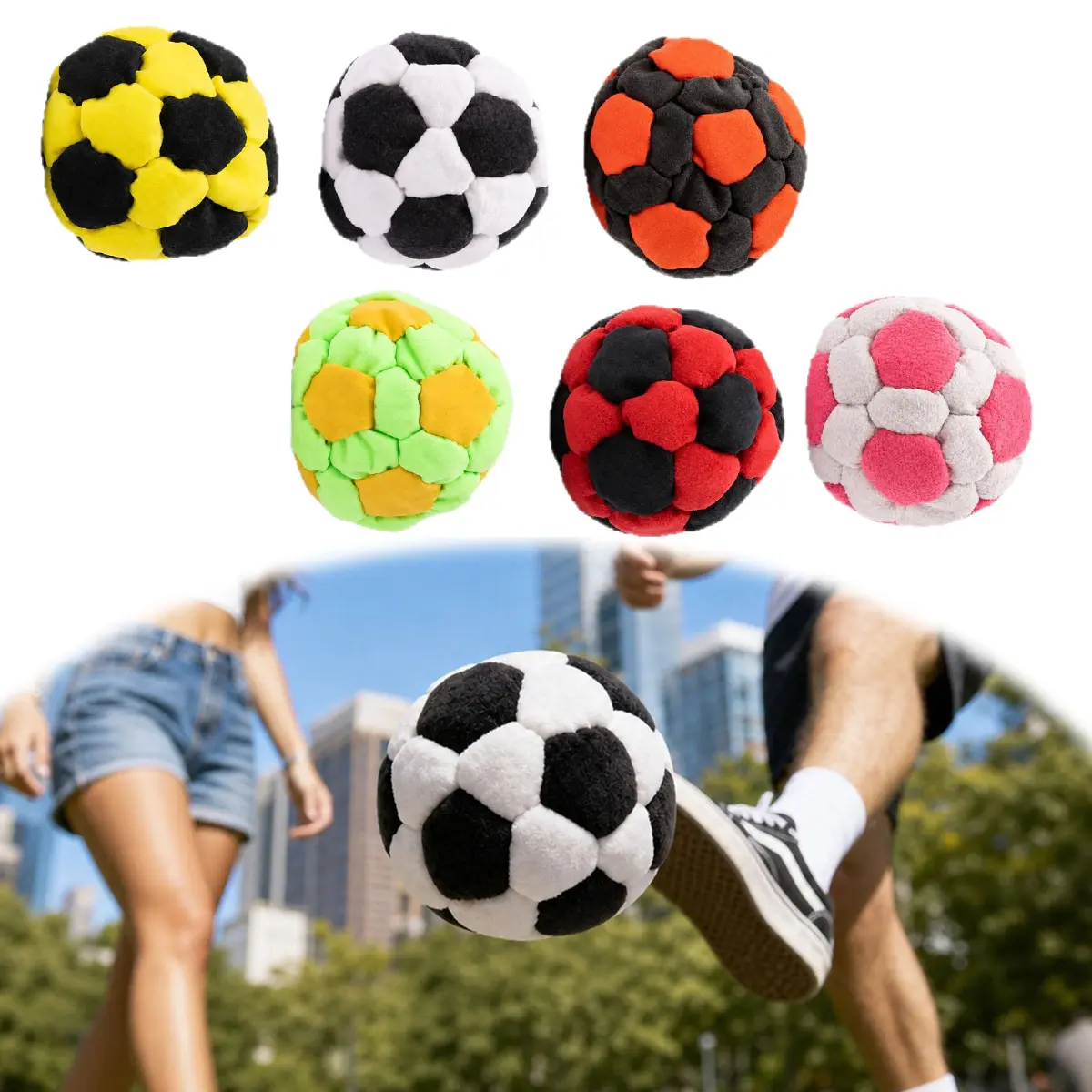 2026 New Hacky Footbag Set,Handmade Footbag Sacks, Soccer Footbags Juggling Balls