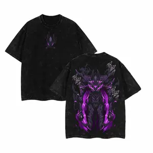 Shadow Soldiers BERU, IGRIS, IRON, TUSK T-Shirt Solo Leveling Anime Double Printed Vintage Washed Tee Anime Manga Washed Heavyweight Cotton T-shirt, Gift For Fans Streetwear Outfits Men Vacation Outfits