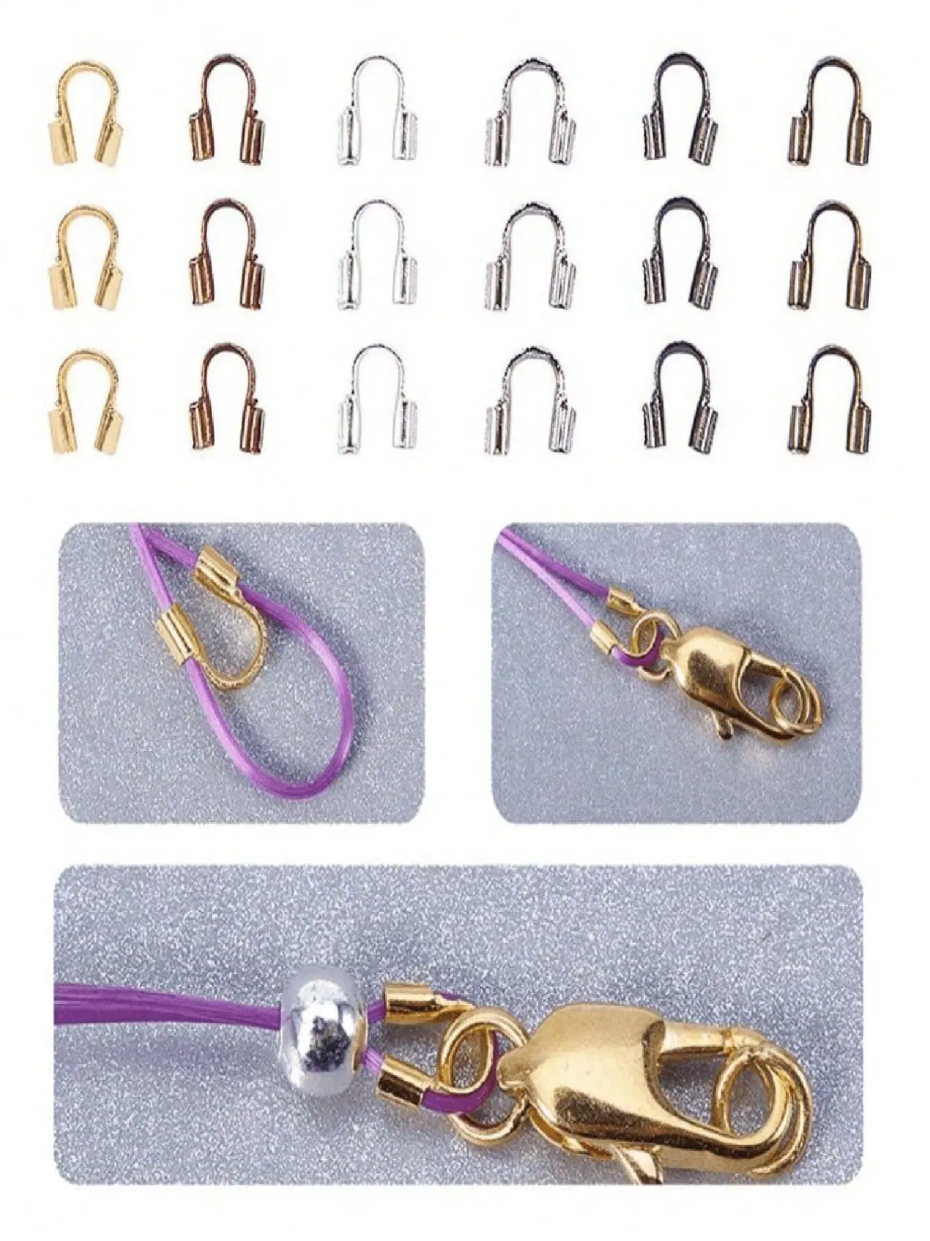 200 pcs  Copper U-Shaped Line Clips, Jewelry Making Supplies, DIY Necklace Bracelet Accessories, diy beading accessories, Plain Style, All Seasons, Accessories for Beading