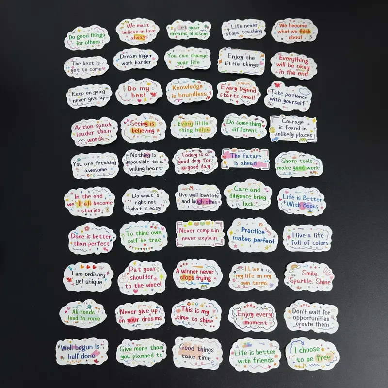 Motivational Quote Stickers – Random 6 Positive Inspirational Sayings Stickerss for Laptop, Water Bottle, Journal & More