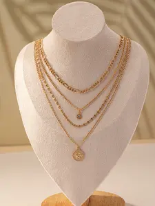 Women's Elegant Rhinestone Decorated Pendant Necklace, Dangling Charms Necklace, Fashion Layered for Party, Daily Clothing Decor, Trendy All-match & Exquisite Jewelry for Birthday Gift