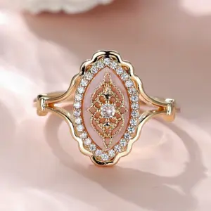 Tsnamer Vintage Mother Of Pearl Ring Perfect Anniversary Gift Wedding Ring Statement Ring Promise Ring Jewelry Gifts