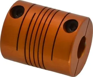 Lovejoy 3/8" Max Bore Diam, Flexible Clamp Hub Coupling 1" OD, 1-1/4" OAL, Anodized Aluminum 68514456644