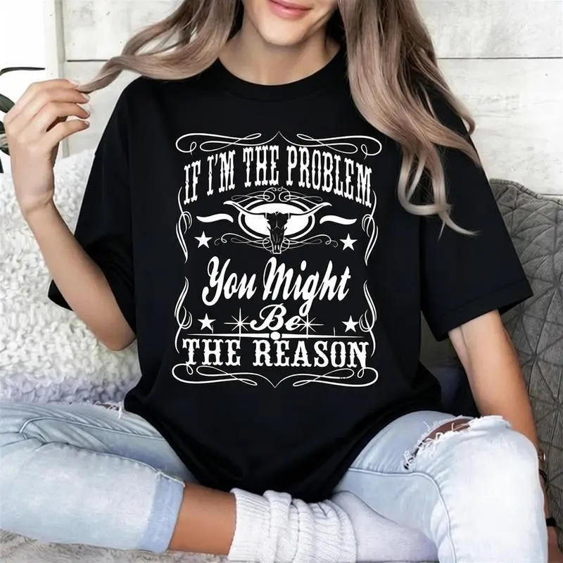 Unisex T-Shirt for Menswear with 'I'm The Problem' Slogan - A Comfy and Durable Basic for Year-Round Wear, Tee, Round Neck