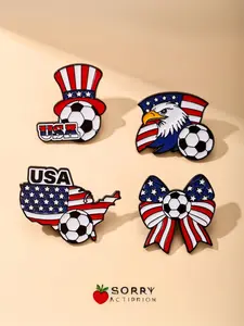 USA, Canada, Mexico World Cup Soccer Badge, American Style USA Flag Metal Pin, Fan Hobby Collectible Gift Accessory