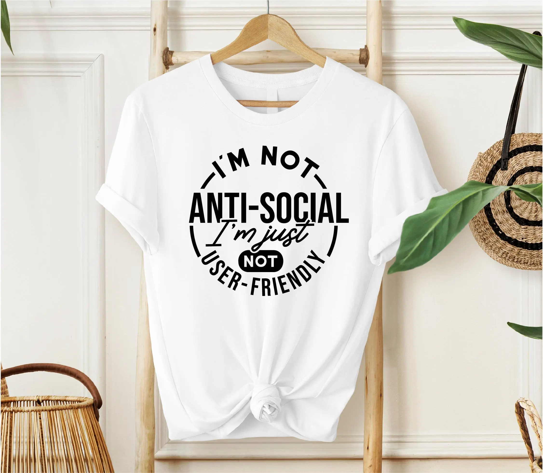 I'm Not Anti-Social I'm Just Not User-Friendly Shirt, Introvert Shirt, Funny Quote Tee, Sarcastic Shirt, Social Distance Shirt, Gift For Mom