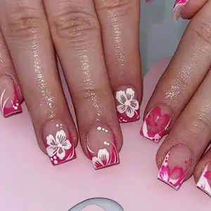 Extra Short Press on Nails - Square French Press on Nails