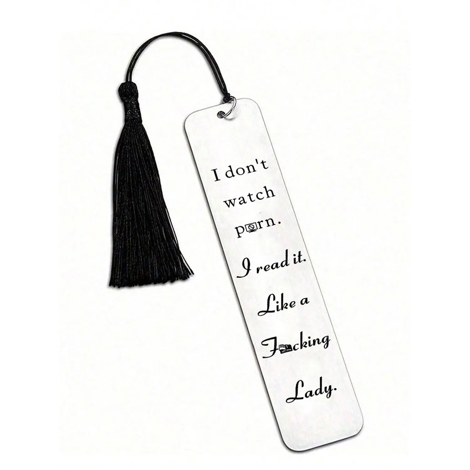 Stainless Steel Bookmark, 1 Count Letter Pattern Bookmark with Tassel, Funny Bookmark for Women, Book Lover Gift, Bookmark for Birthday Gift, Book Accessories